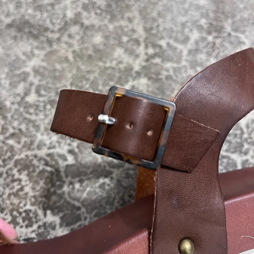 MIA Brown Platform Espadrille Sandals with Buckle - Picture 2 of 5